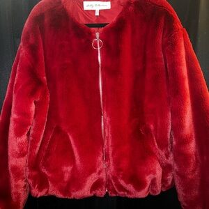 Women's Red Faux Fur Jacket